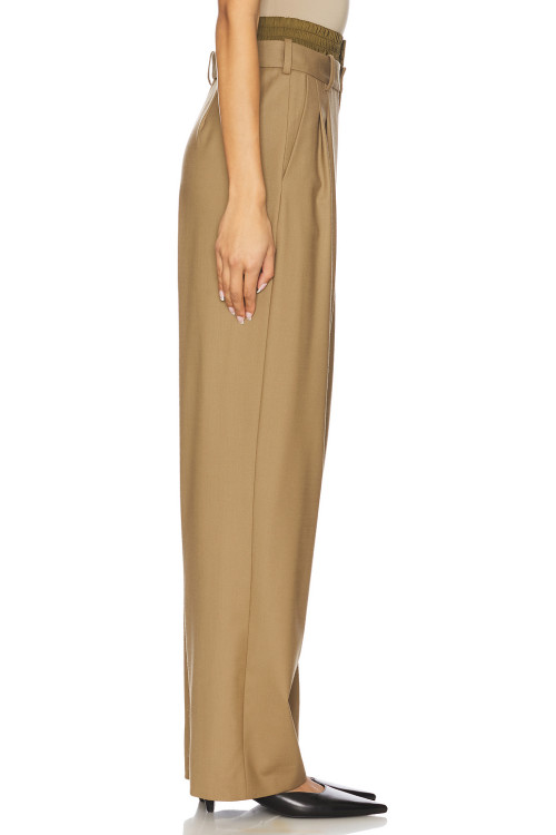Effortless Elegant Wide Leg Belt Trims Double belts High quality Srtaight leg Woman's Leg