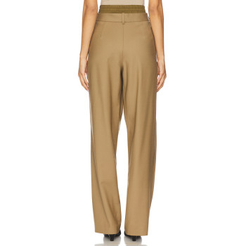 Effortless Elegant Wide Leg Belt Trims Double belts High quality Srtaight leg Woman's Leg