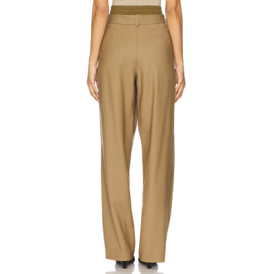 Effortless Elegant Wide Leg Belt Trims Double belts High quality Srtaight leg Woman's Leg