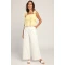 Sample Camisole Square Neckline Open Back Solid Color Tie-Strap Tiered Tank Top