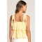 Sample Camisole Square Neckline Open Back Solid Color Tie-Strap Tiered Tank Top