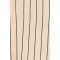 Stylish Professional Notched Lapel Collar Beige Black Striped Slim Fit Single Breasted Blazer