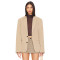 Stylish Versatile Khaki Loose Fit Buttoned Cuffs Padded Shoulders Single Breasted  Blazer