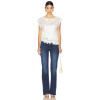 Fashionable Exquisite White Short Sleeved Lace Splicing Romantic Ruffled Edges Top