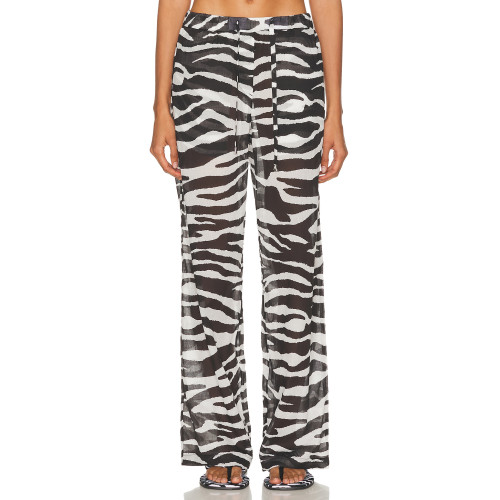 2025 Hot sale High quality Lightweight Straight Wide Leg Leopard print Woman's Pants