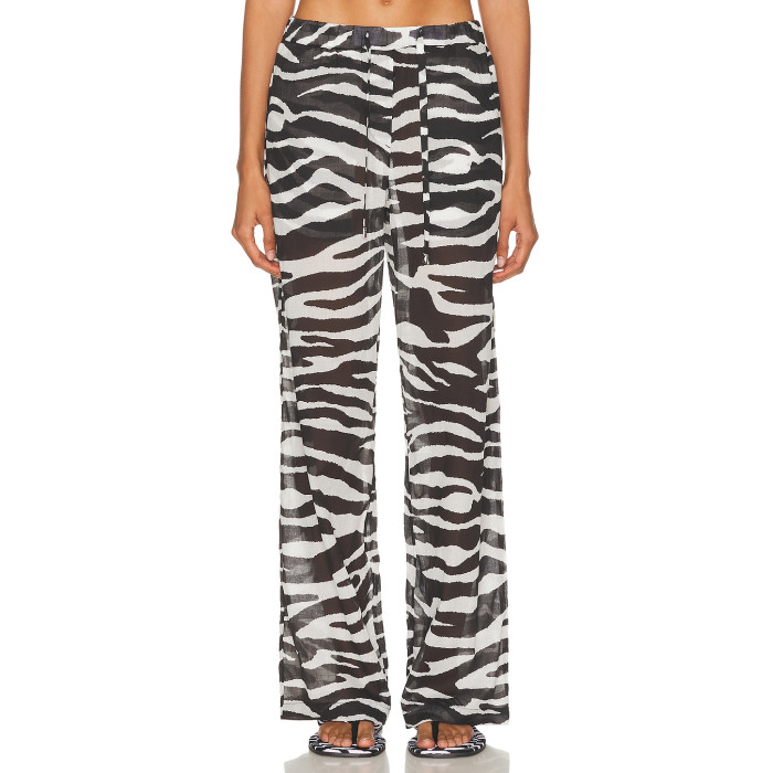 2025 Hot sale High quality Lightweight Straight Wide Leg Leopard print Woman's Pants