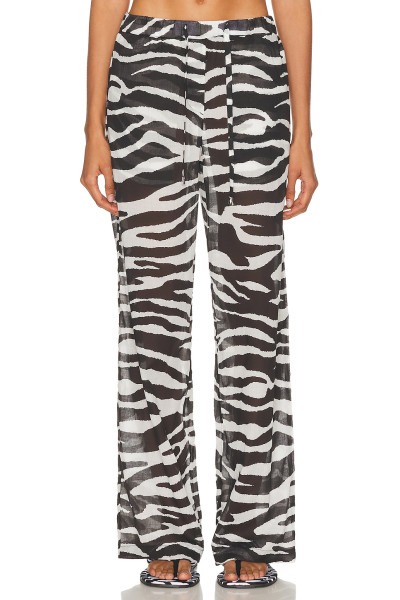 2025 Hot sale High quality Lightweight Straight Wide Leg Leopard print Woman's Pants