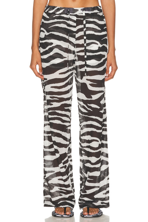 2025 Hot sale High quality Lightweight Straight Wide Leg Leopard print Woman's Pants