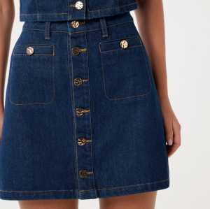 Jacket Combines a Vintage Silhouette High-Waist Design A-Line Silhouette Short Skirt