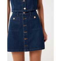 Jacket Combines a Vintage Silhouette High-Waist Design A-Line Silhouette Short Skirt