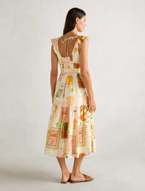 Cute Fashion Ruffle Sleeves V-Neckline Open Back Tie Knot At Back Casual Dress