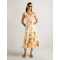 Cute Fashion Ruffle Sleeves V-Neckline Open Back Tie Knot At Back Casual Dress