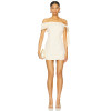 Hot Sale Off the Shoulder Fitted Short Length Beige Single Shoulder Bow Design Dress