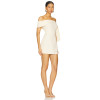 Hot Sale Off the Shoulder Fitted Short Length Beige Single Shoulder Bow Design Dress
