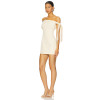 Hot Sale Off the Shoulder Fitted Short Length Beige Single Shoulder Bow Design Dress