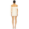 Hot Sale Off the Shoulder Fitted Short Length Beige Single Shoulder Bow Design Dress