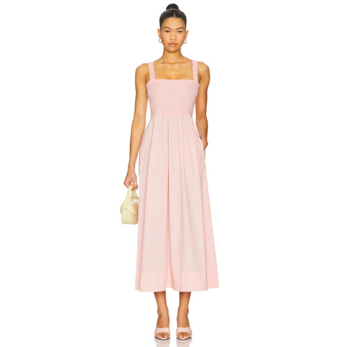 2025 Hot sale High quality Exquisite Square neck Camisole Elegant Sexy Woman's Midi Dress