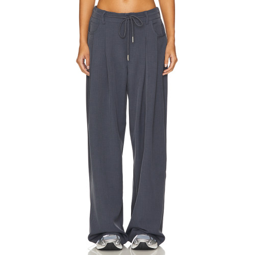 Custom Logo 2025 High quality Hot sale Adjustable Belt Trim Woman's Long Pants