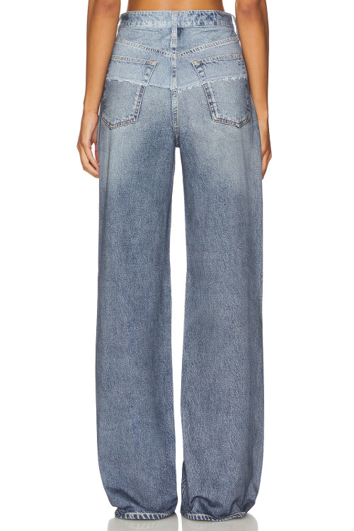Fashionable 2025 High quality Denim Straight Wide leg Customized logo Woman's Maxi Pants