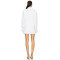 White Embroidered Floral Motifs Cut Out Details Turn Down Collar Long Sleeves Shirt Dress