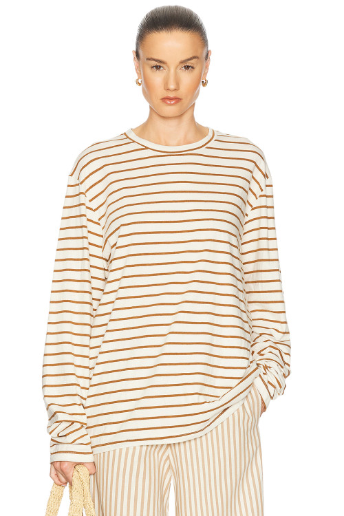 Casual Round Neckline Loose Slim Fit Plain One-Sided Long Sleeve Long Tops