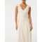 Sample Cute V-neckline With Ruffle Trim And Tie Detail Camisole  A-Line Silhouette Dress