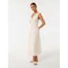 Sample Cute V-neckline With Ruffle Trim And Tie Detail Camisole  A-Line Silhouette Dress