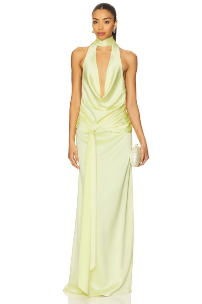 Exquisite High quality Sleeveless Backless Fashionable Halter Deep V neckline Woman's Dress