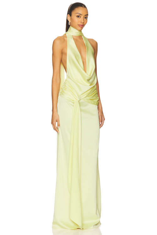Exquisite High quality Sleeveless Backless Fashionable Halter Deep V neckline Woman's Dress