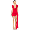Customized High quality Hot sale Backless Red Boat neck Sexy Woman;s Mini Dress