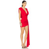 Customized High quality Hot sale Backless Red Boat neck Sexy Woman;s Mini Dress