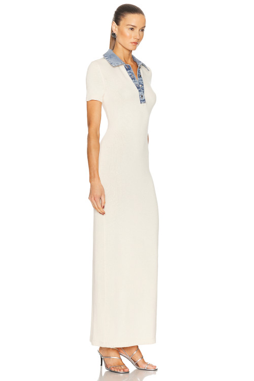 Fashionable Customized Stylish Denim Collar Light V neck Bodycon Elegant Woman's Dress