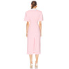 High quality Custom Logo Back Vent Front Button Trim Invisible Zipper Woman's Midi Dress