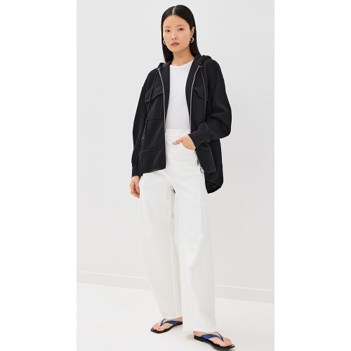 Casual Daily Hooded Neckline Two-Way Zip Closure Long Sleeve  Solid Color Coat