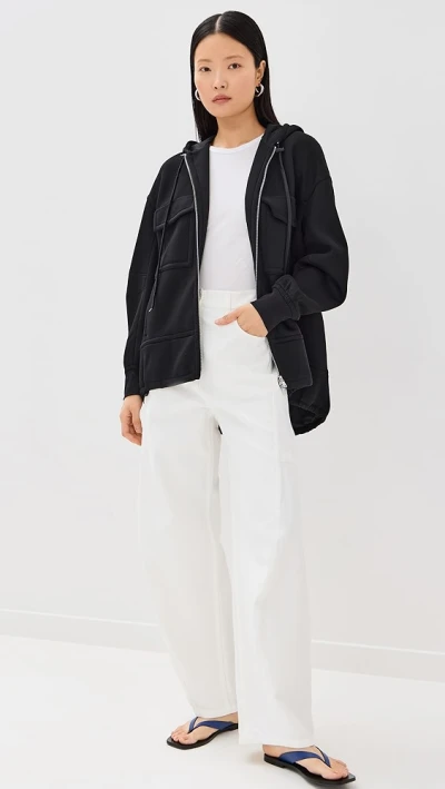 Casual Daily Hooded Neckline Two-Way Zip Closure Long Sleeve  Solid Color Coat