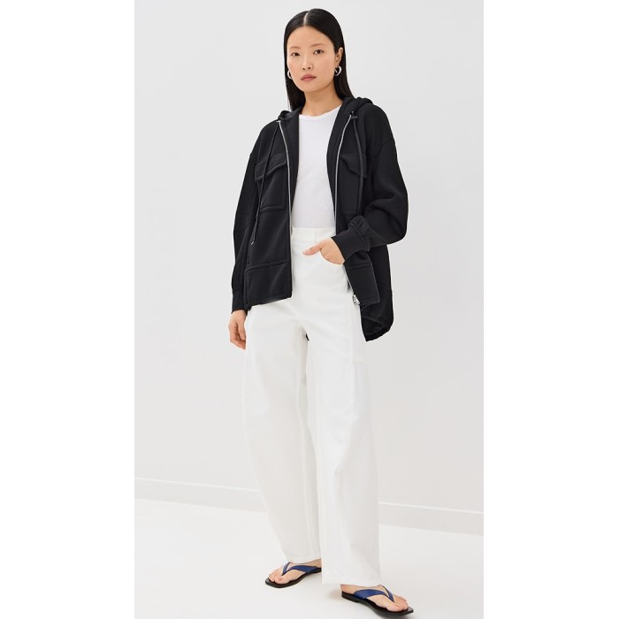 Casual Daily Hooded Neckline Two-Way Zip Closure Long Sleeve Solid Color Coat
