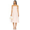 Sweet Pink Checkered Camisole Smocked Bodice Design Detachable Shoulder Straps Dress
