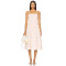 Sweet Pink Checkered Camisole Smocked Bodice Design Detachable Shoulder Straps Dress