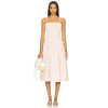 Sweet Pink Checkered Camisole Smocked Bodice Design Detachable Shoulder Straps Dress