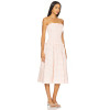 Sweet Pink Checkered Camisole Smocked Bodice Design Detachable Shoulder Straps Dress