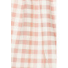 Sweet Pink Checkered Camisole Smocked Bodice Design Detachable Shoulder Straps Dress