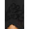 2025 Hot Sale Black Spaghetti Strap Bodycon Smocked Bodice Delicate Lace Hem Mini Dress
