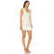 Off  White Floral Sleeveless Lace Neckline Pleated Skirt Back Bow Tie Dress