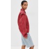 Daily Fashion Collared Neck Zip Placket Long Sleeve Solid Color Casual Coat
