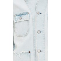 Fashion Daily Collared Neck Button Placket Patch Front Pockets Long Sleeve Coat