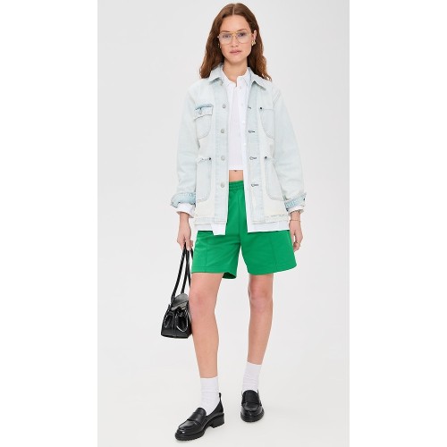 Fashion Daily Collared Neck Button Placket Patch Front Pockets Long Sleeve Coat