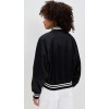 Daily Sport Collared Neck Logo Lettering Patched At Front Long Sleeve Casual Coat