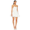 Fashionable Elegant White Strapless Embroidered Back Lacing Design Mini Dress