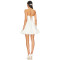 Fashionable Elegant White Strapless Embroidered Back Lacing Design Mini Dress