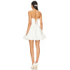 Fashionable Elegant White Strapless Embroidered Back Lacing Design Mini Dress
